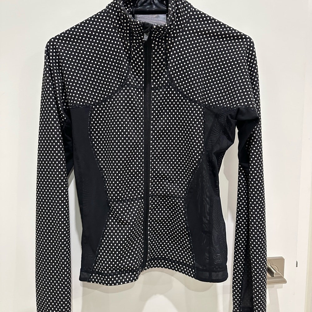lululemon athletica Black and White Polka Dot Bomber Jacket